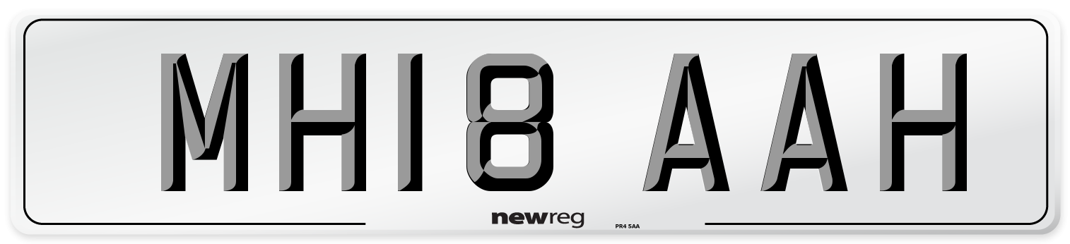 MH18 AAH Number Plate from New Reg